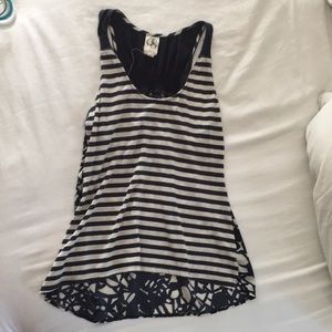 Navy blue and white dressy shirt